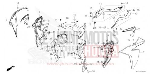 CARENAGE MILIEU (CRF1100A/AL/D/DL) CRF1100AN de 2022